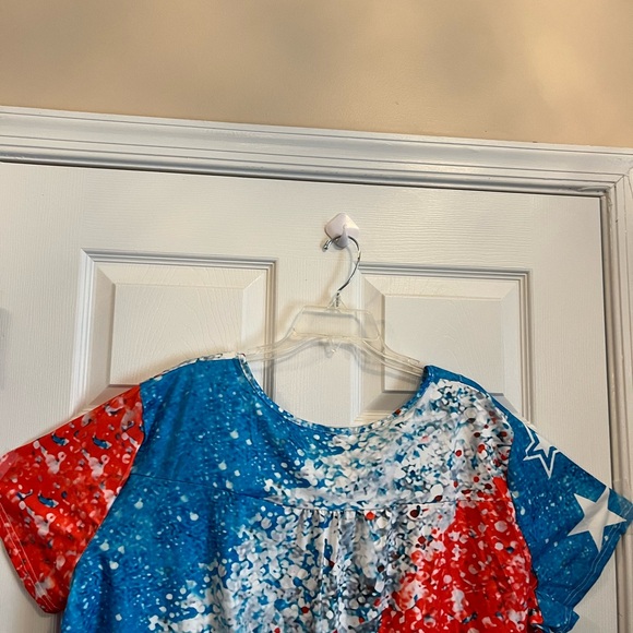 Women's Plus Size Colorblock Ombre Print Button Front Summer Vacation Top 24W - Picture 8 of 10